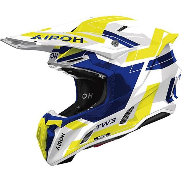 AIROH ツイスト3 インカム2台、ゴーグル、グローブ付き Шлем AIROH Twist 3 Dynasty Blue-Yellow (Глянцевый), шлем для