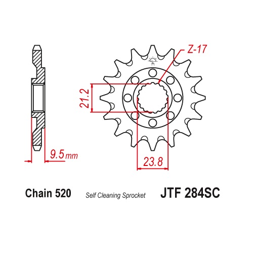 JTF284SC - Передняя (ведущая) звезда Honda CRF450R (2002-2026